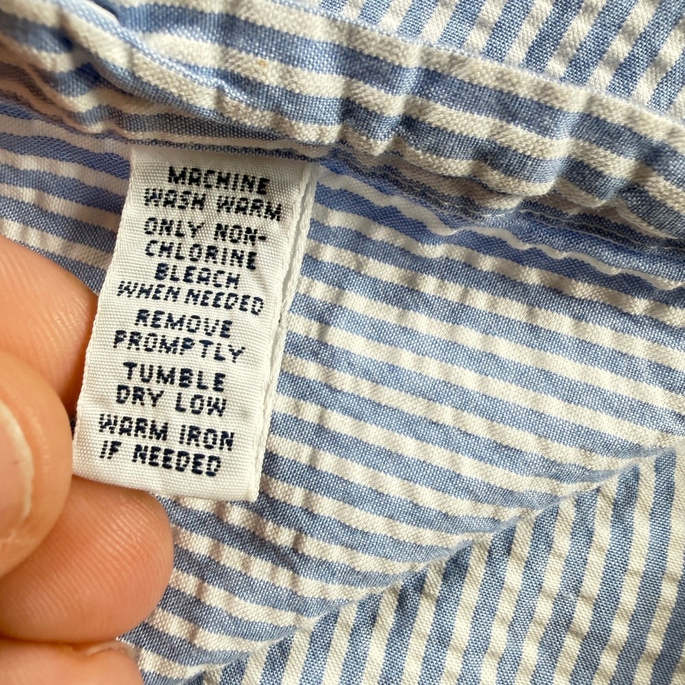 Ralph Lauren Button Down Mens 2XLT Seersucker Short Sleeve Resort Cruise Preppy - Picture 5 of 12